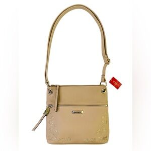 Rosetti Women’s Bodhi Mini Crossbody Floral Embroidered Bag Beige NWT